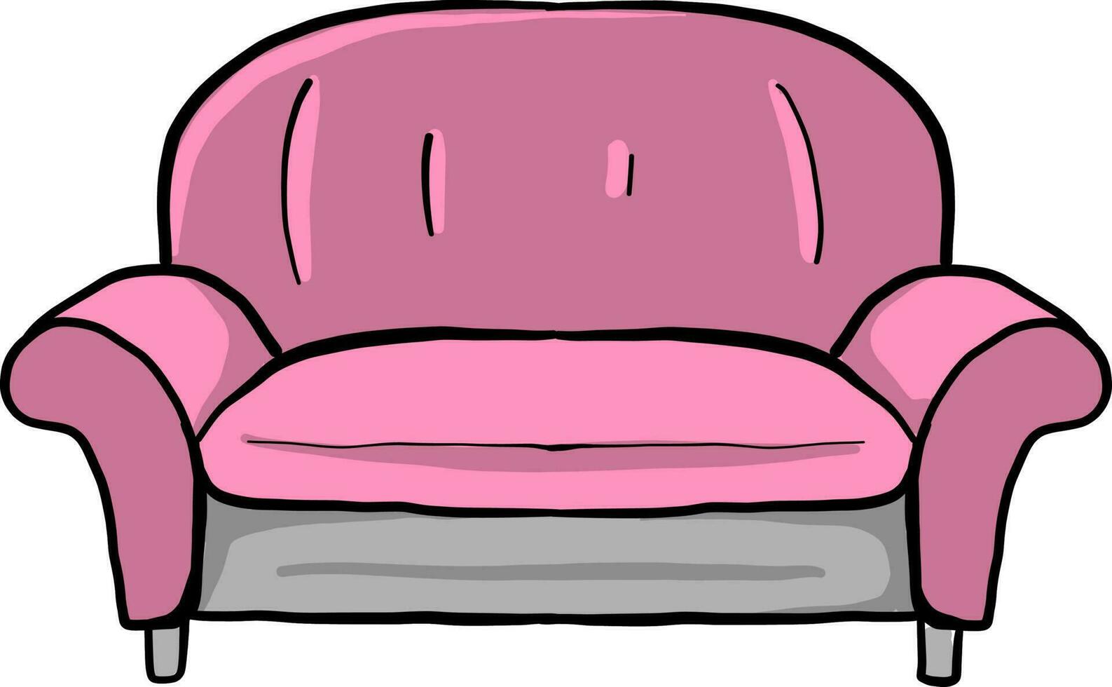 Small pink sofa , illustration, vector on white background