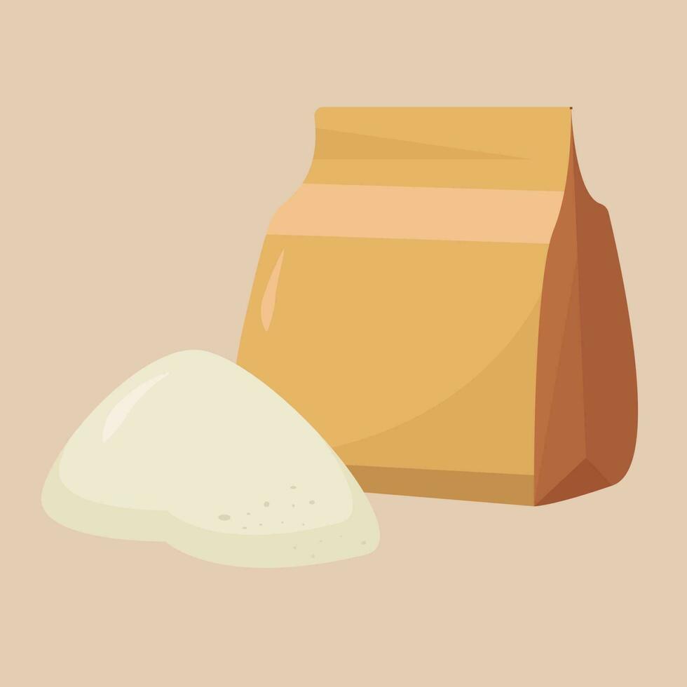 Flour in the bag ,illustration,vector on white background vector