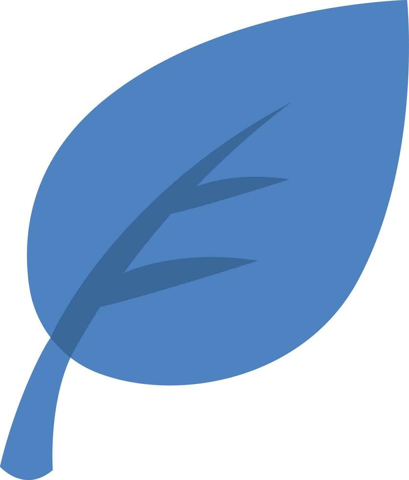 Blue leaf, icon illustration, vector on white background