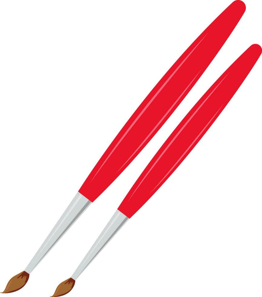 Paint brushes ,illustration, vector on white background.