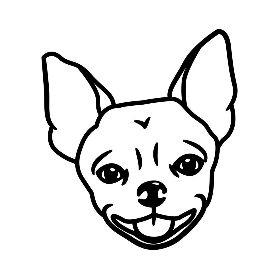 Vector image. Muzzles of dogs of different breeds, such as Spaniel, Beagle, Akita Inu, French bulldog, Chihuahua, Yorkshire terrier, Jack Russell terrier, corgi, dachshund