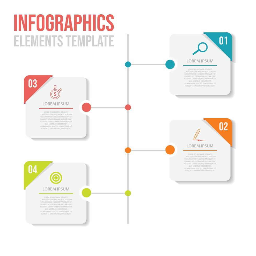 Plantilla de infografía de línea de tiempo de 4 pasos vector