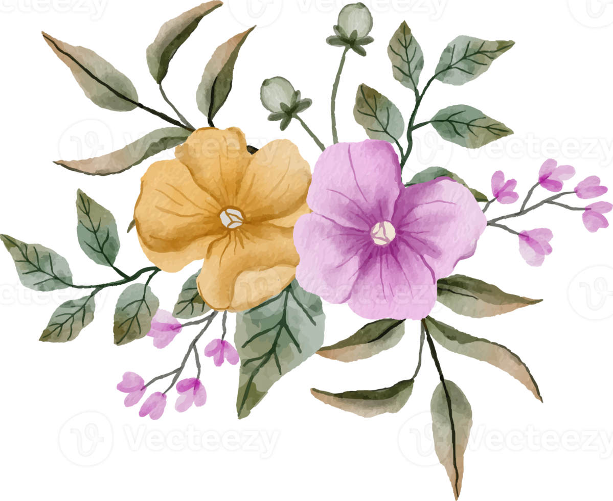 elegant watercolor flower arrangement png