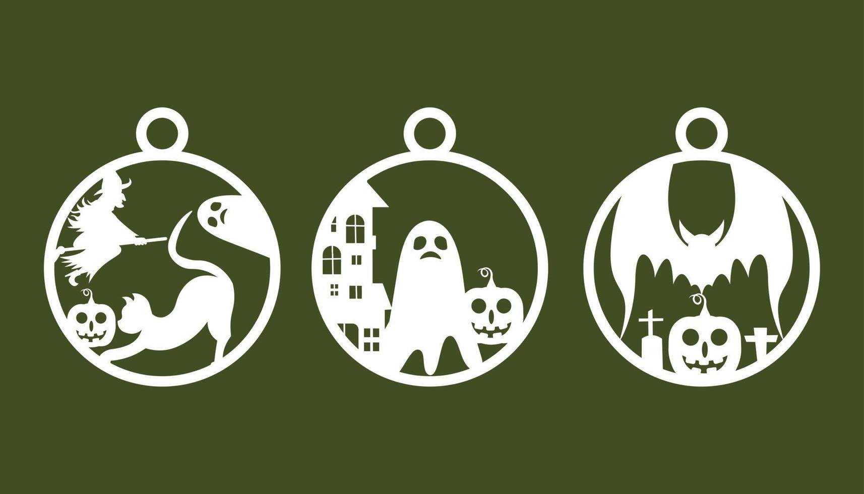 Halloween ornaments element vector set