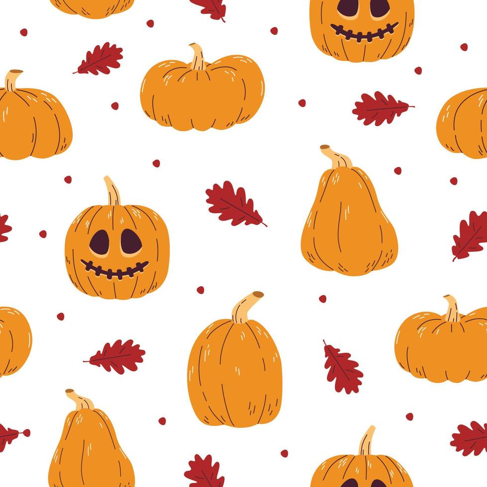 Pumpkin seamless pattern. Pumpkin background for Halloween festival vector