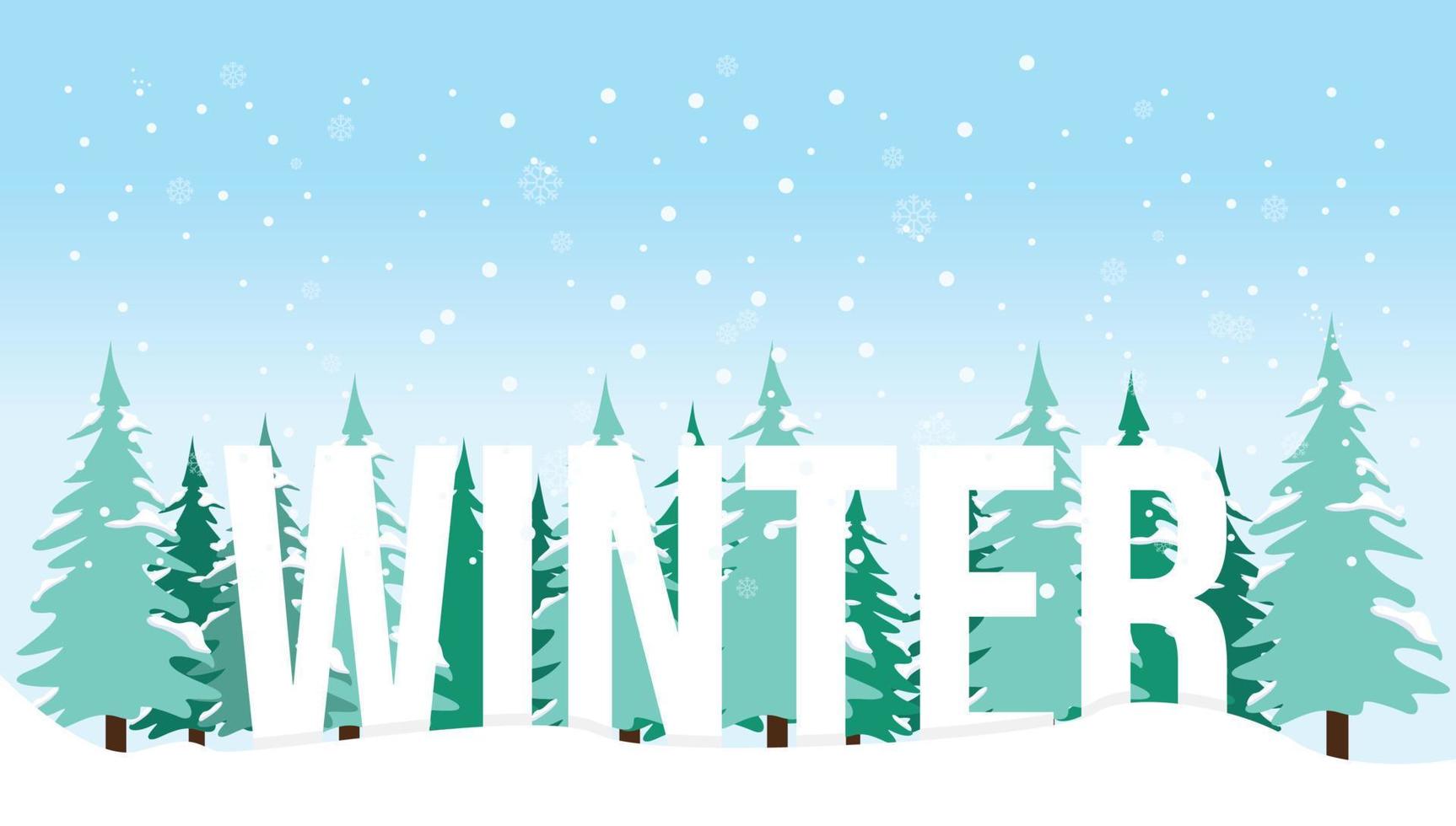 diseño de banner de fondo de paisaje de invierno vector