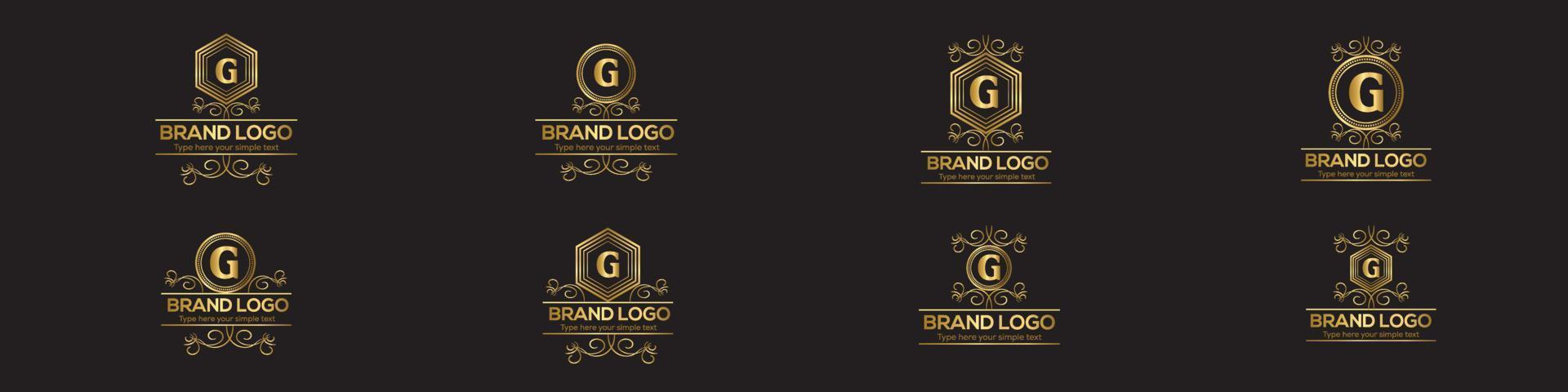 conjunto de plantilla de logotipo de lujo de letra inicial en arte vectorial para restaurante, hotel, heráldica, joyería, moda y otras ilustraciones vectoriales. vector