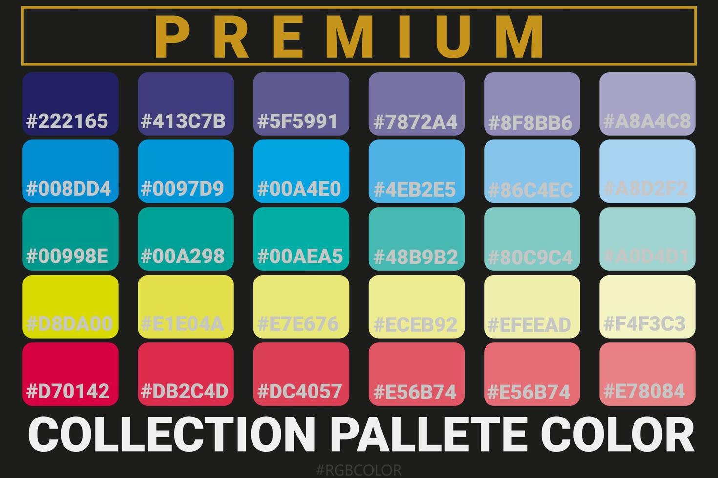 A Premium Collection of Accurately Color Palettes with Codes, Perfect for use by illustrators vector