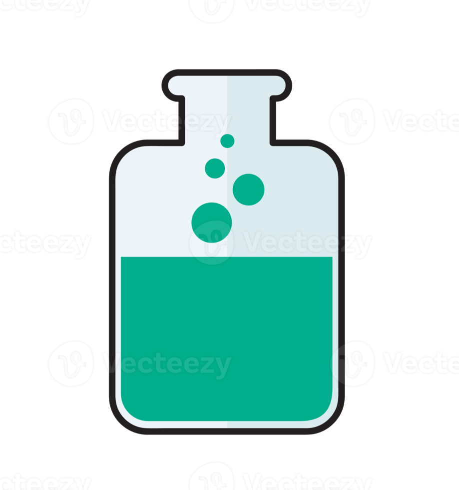 laboratorio lleno de líquido. matraces de química png