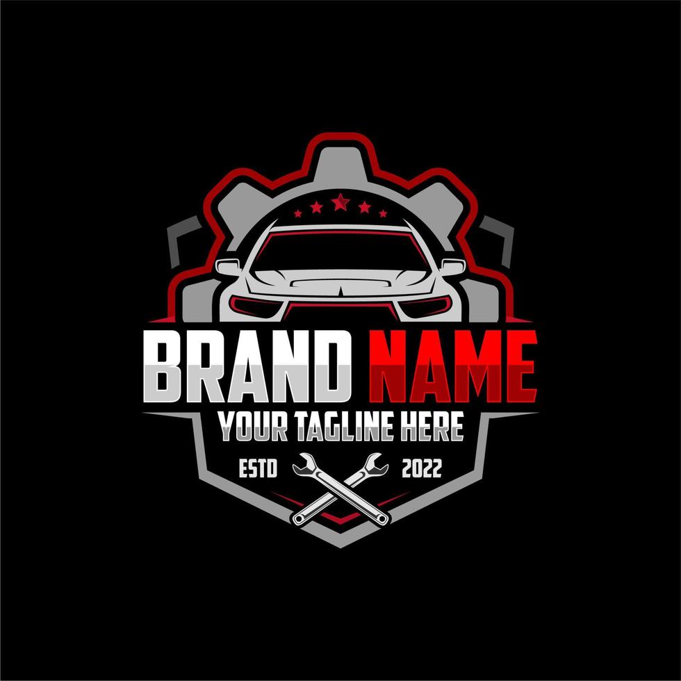 car repair logo car gear logo vector