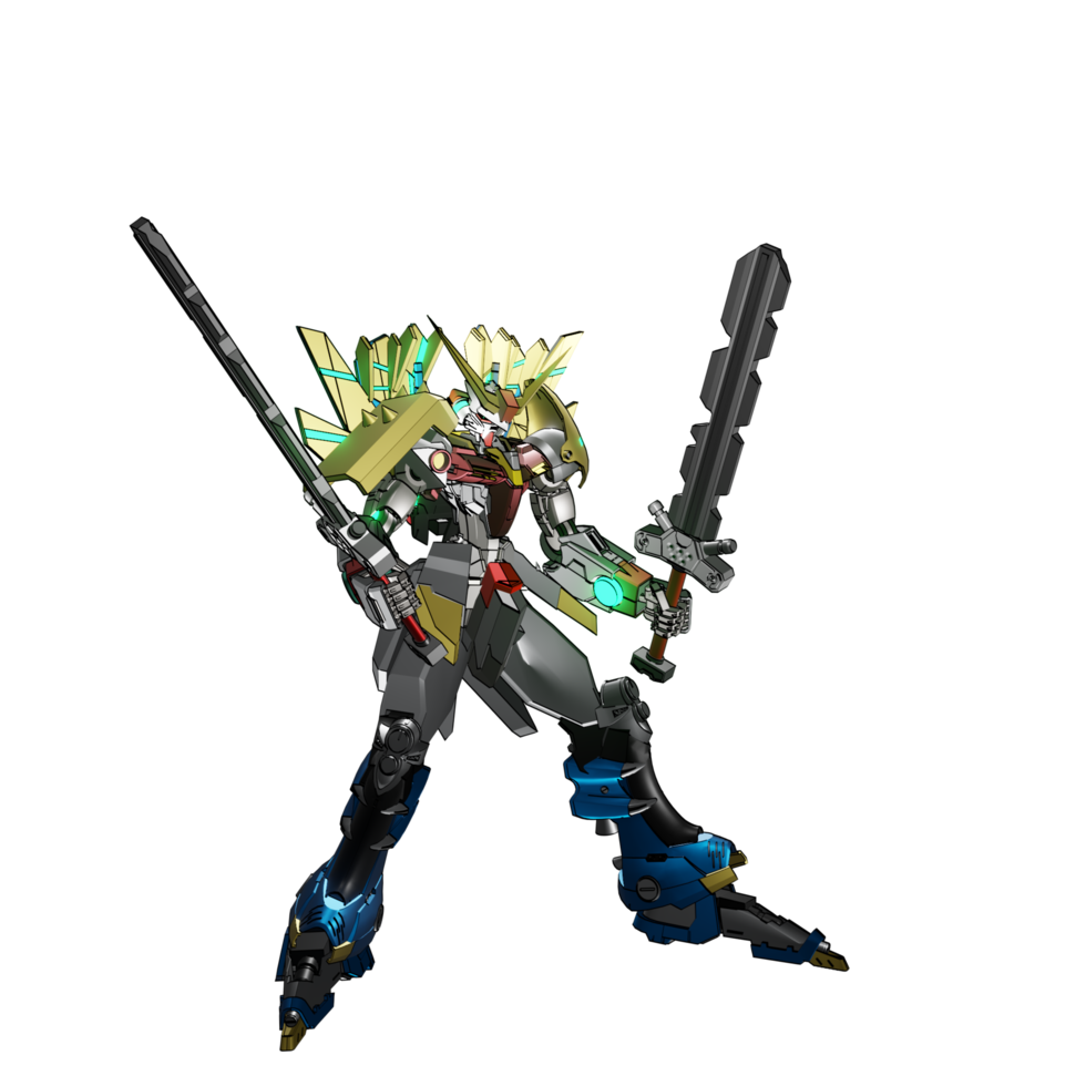 pose d'attaque mecha png