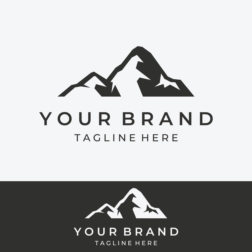 Logo design of mountains or mountains silhouettes. Logos for climbers, photographers, businesses. vector