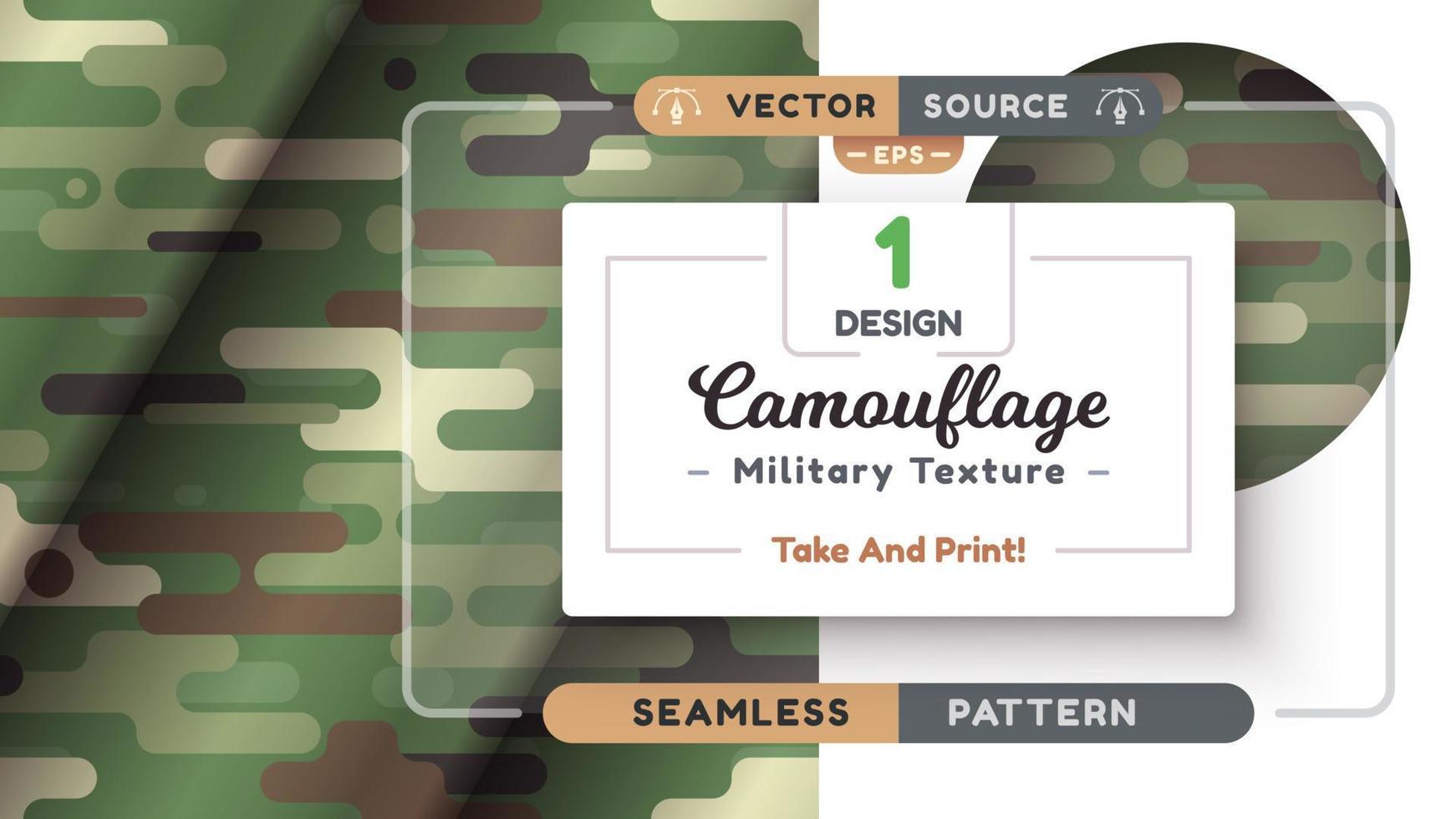 Camouflage seamless pattern, military texture, war fabric. vector