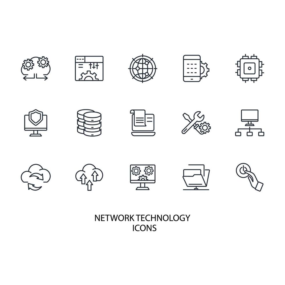 network tecnology icons set . network tecnology pack symbol vector elements for infographic web