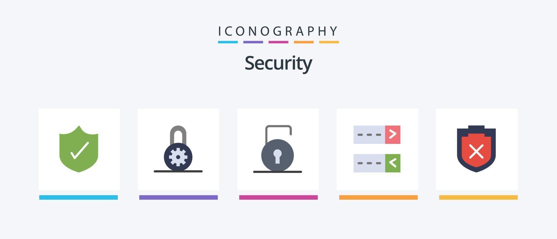 Security Flat 5 Icon Pack Including . warning. protect. shield. protect. Creative Icons Design vector