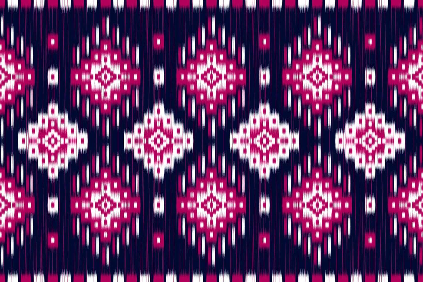 patrón étnico ikat sin costuras en tribal. estampado de adornos étnicos geométricos aztecas. estilo de patrón ikat. vector