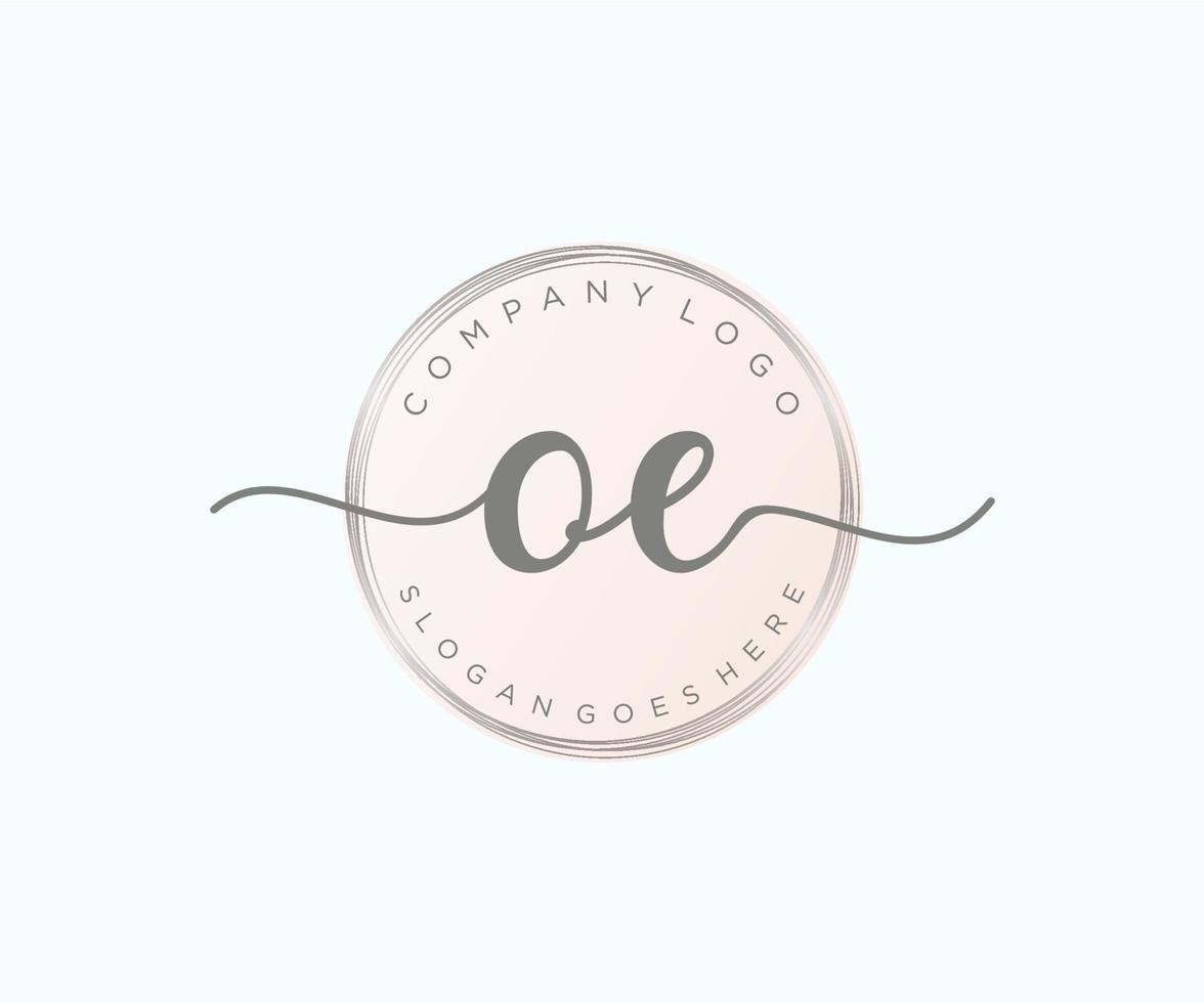 logotipo femenino inicial oe. utilizable para logotipos de naturaleza, salón, spa, cosmética y belleza. elemento de plantilla de diseño de logotipo de vector plano.