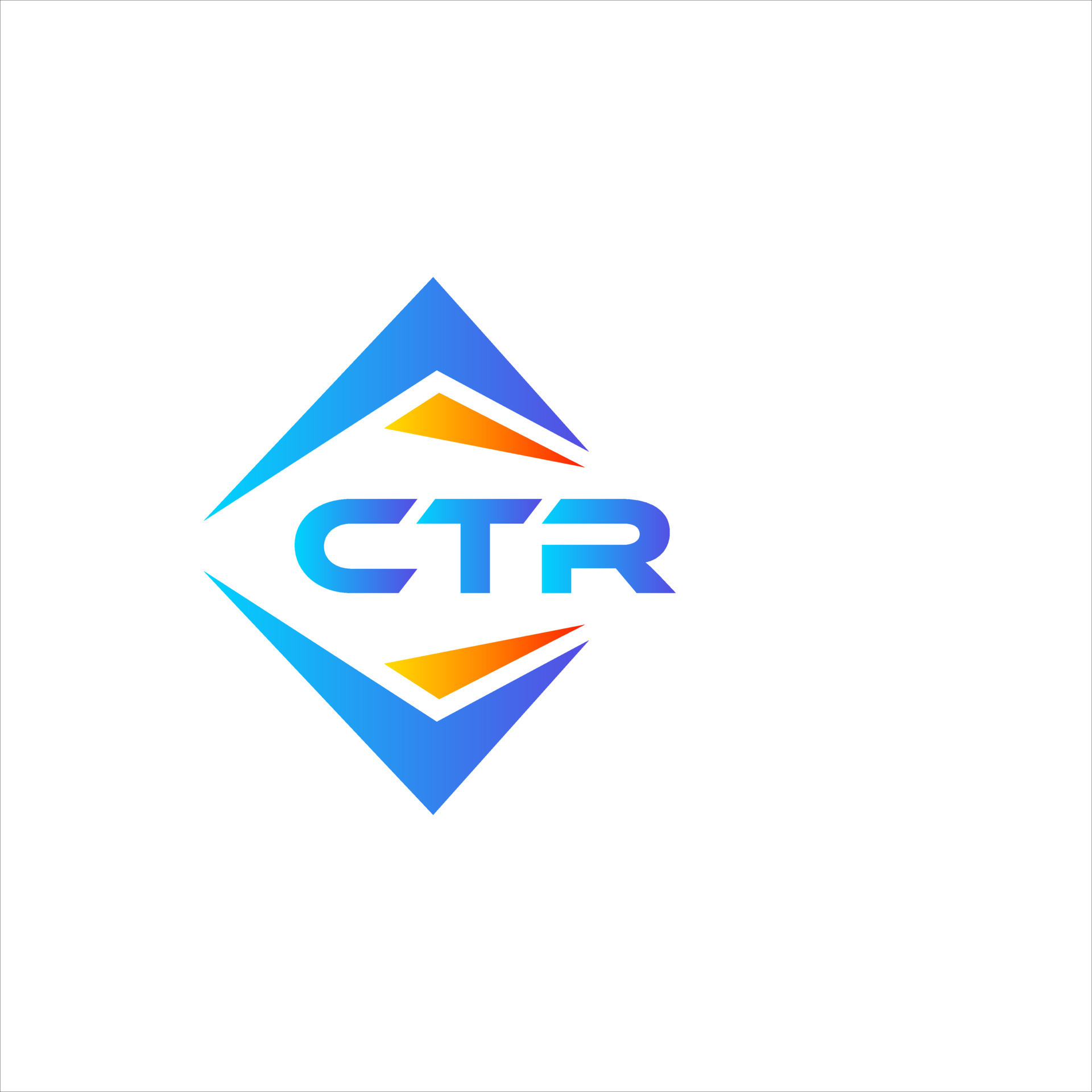CTR abstract technology logo design on white background. CTR creative