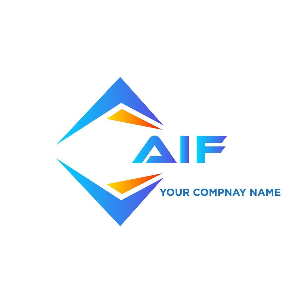 AIF abstract technology logo design on white background. AIF creative initials letter logo concept. vector