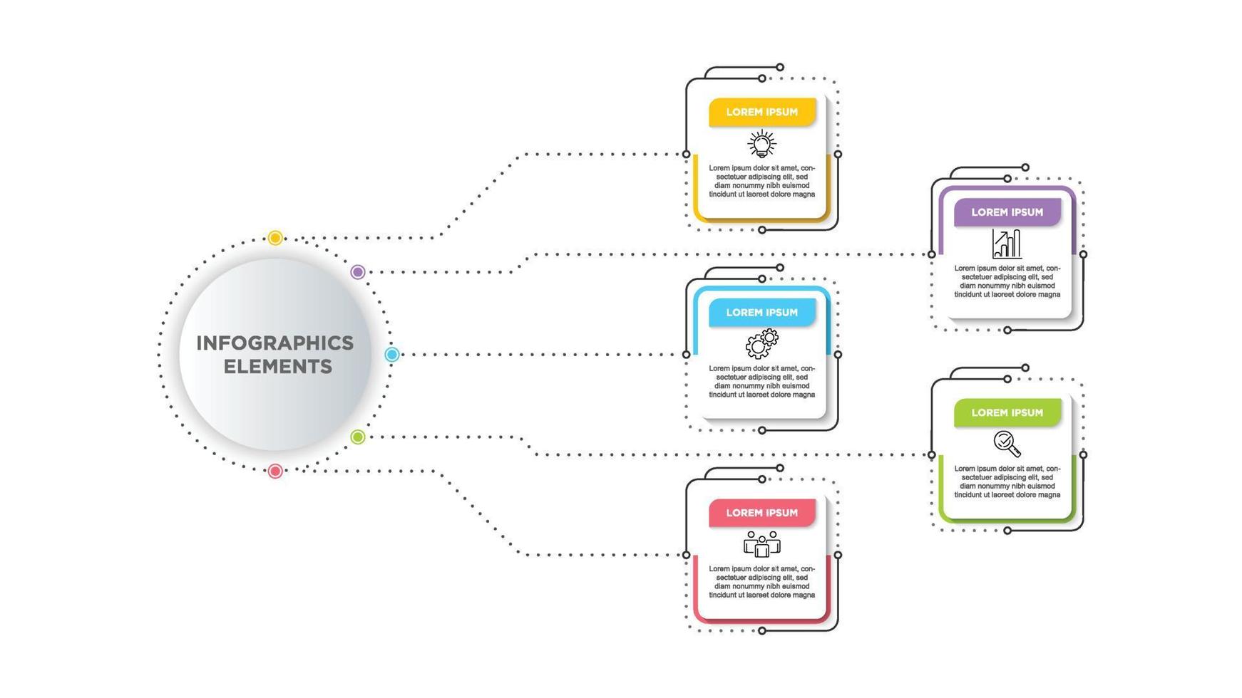 Business infographic template with 5 options. For content, diagram, flowchart, steps, parts, timeline infographics, workflow, chart. vector
