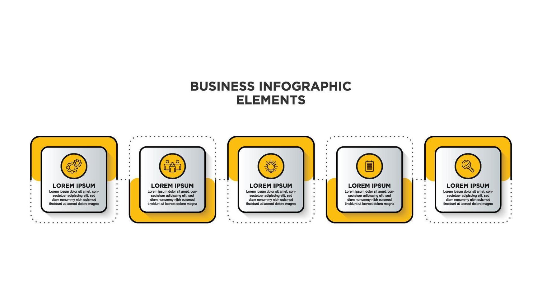 infografías para el concepto de negocio y 5 opciones o pasos... se pueden utilizar para banner de presentaciones, diseño de flujo de trabajo, diagrama de proceso, diagrama de flujo, gráfico de información. vector