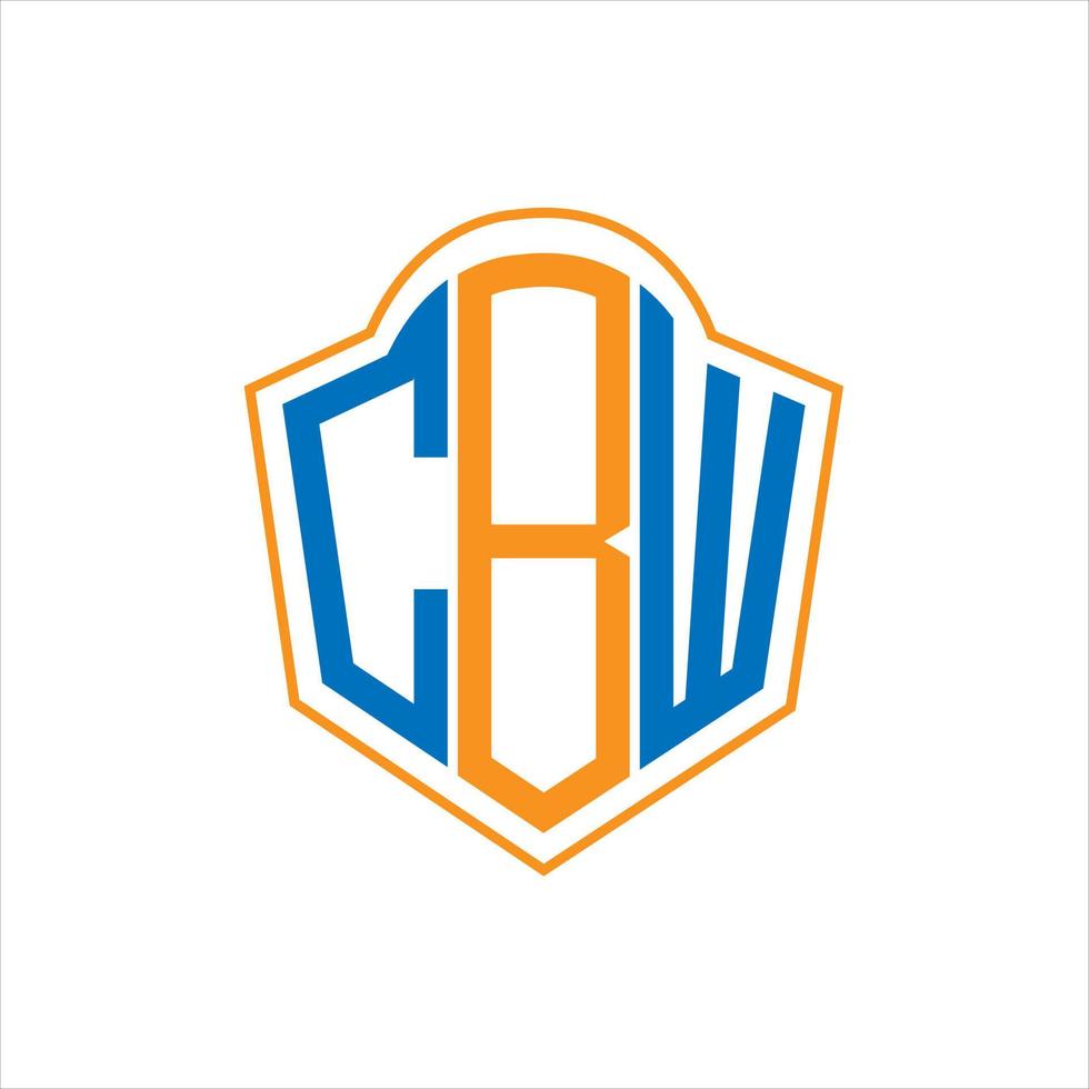 CBW abstract monogram shield logo design on white background. CBW creative initials letter logo. vector