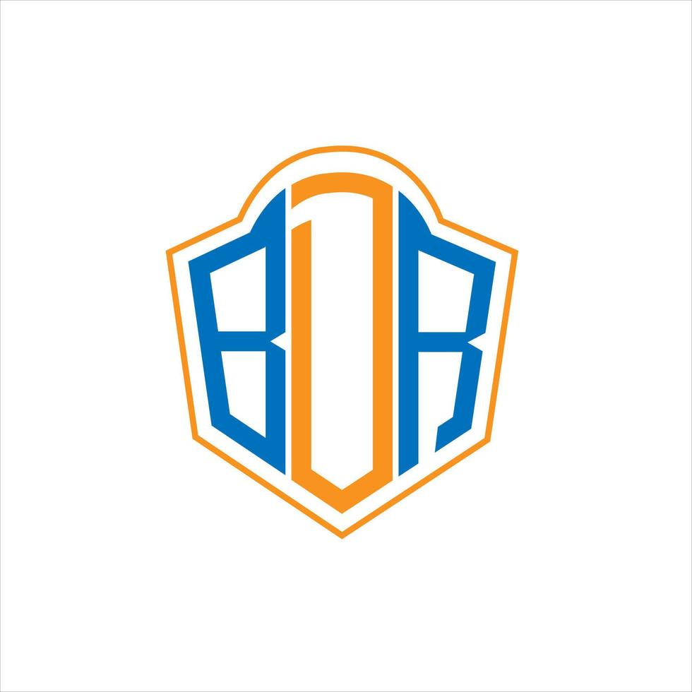 BDR abstract monogram shield logo design on white background. BDR creative initials letter logo. vector