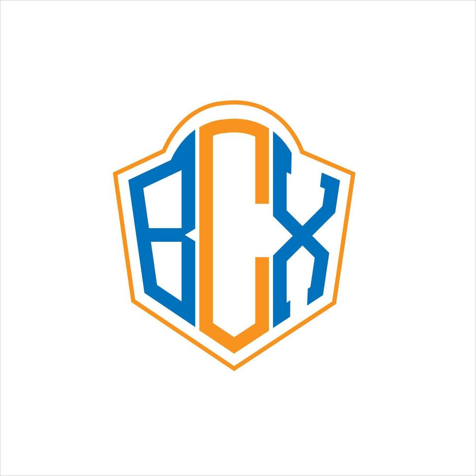 BCX abstract monogram shield logo design on white background. BCX creative initials letter logo. vector