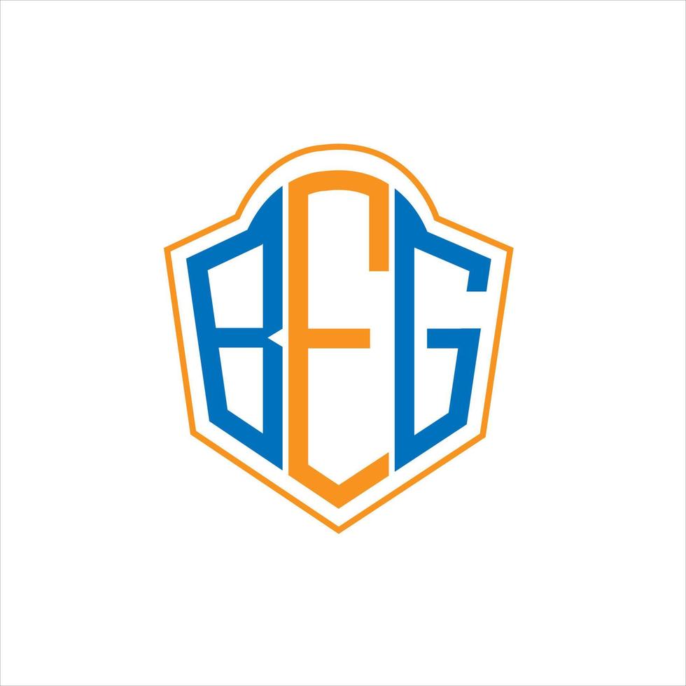 BEG abstract monogram shield logo design on white background. BEG creative initials letter logo. vector