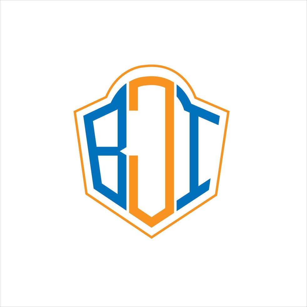 BJI abstract monogram shield logo design on white background. BJI creative initials letter logo. vector
