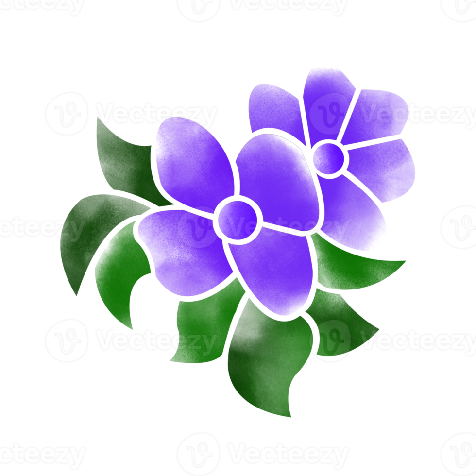 Digital Watercolor Flower and Leaves Design. High Quality PNG format size 5000 x 5000 px.  Can be used this graphic for any kind of Project like packaging, stationery, mugs, tshirts whatever you want.