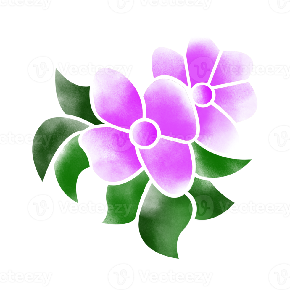 Digital Watercolor Flower and Leaves Design. High Quality PNG format size 5000 x 5000 px.  Can be used this graphic for any kind of Project like packaging, stationery, mugs, tshirts whatever you want.