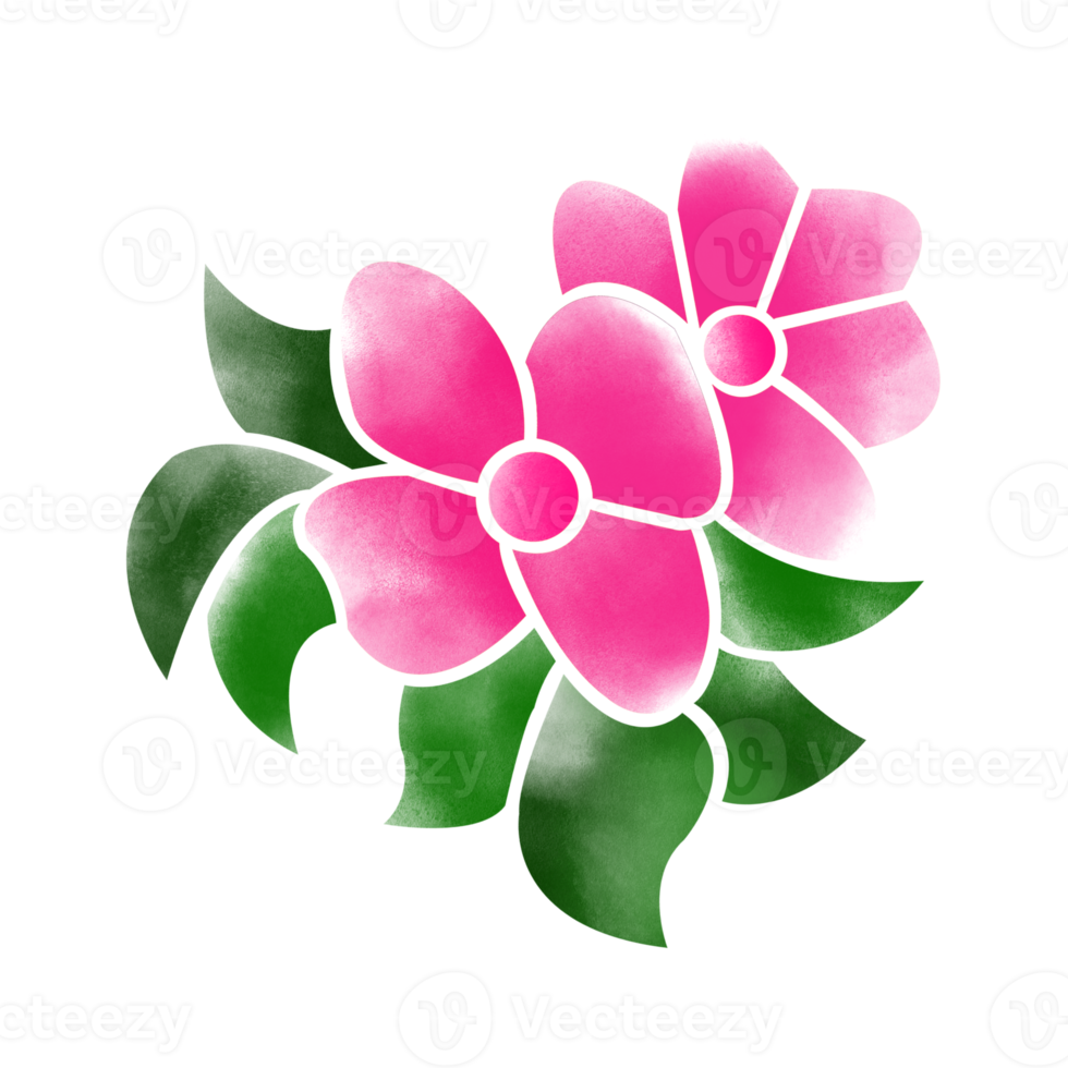 Digital Watercolor Flower and Leaves Design. High Quality PNG format size 5000 x 5000 px.  Can be used this graphic for any kind of Project like packaging, stationery, mugs, tshirts whatever you want.