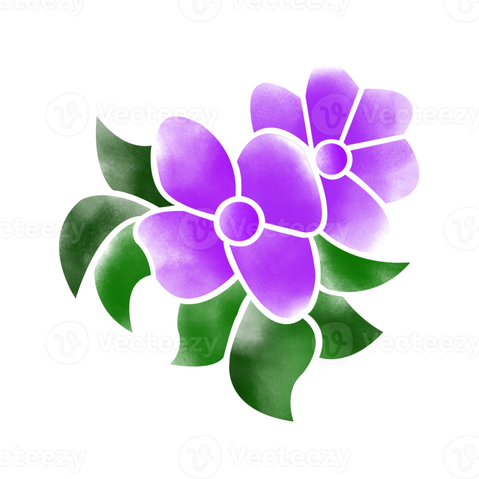 Digital Watercolor Flower and Leaves Design. High Quality PNG format size 5000 x 5000 px.  Can be used this graphic for any kind of Project like packaging, stationery, mugs, tshirts whatever you want.