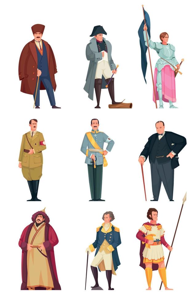 histórico personas íconos conjunto vector