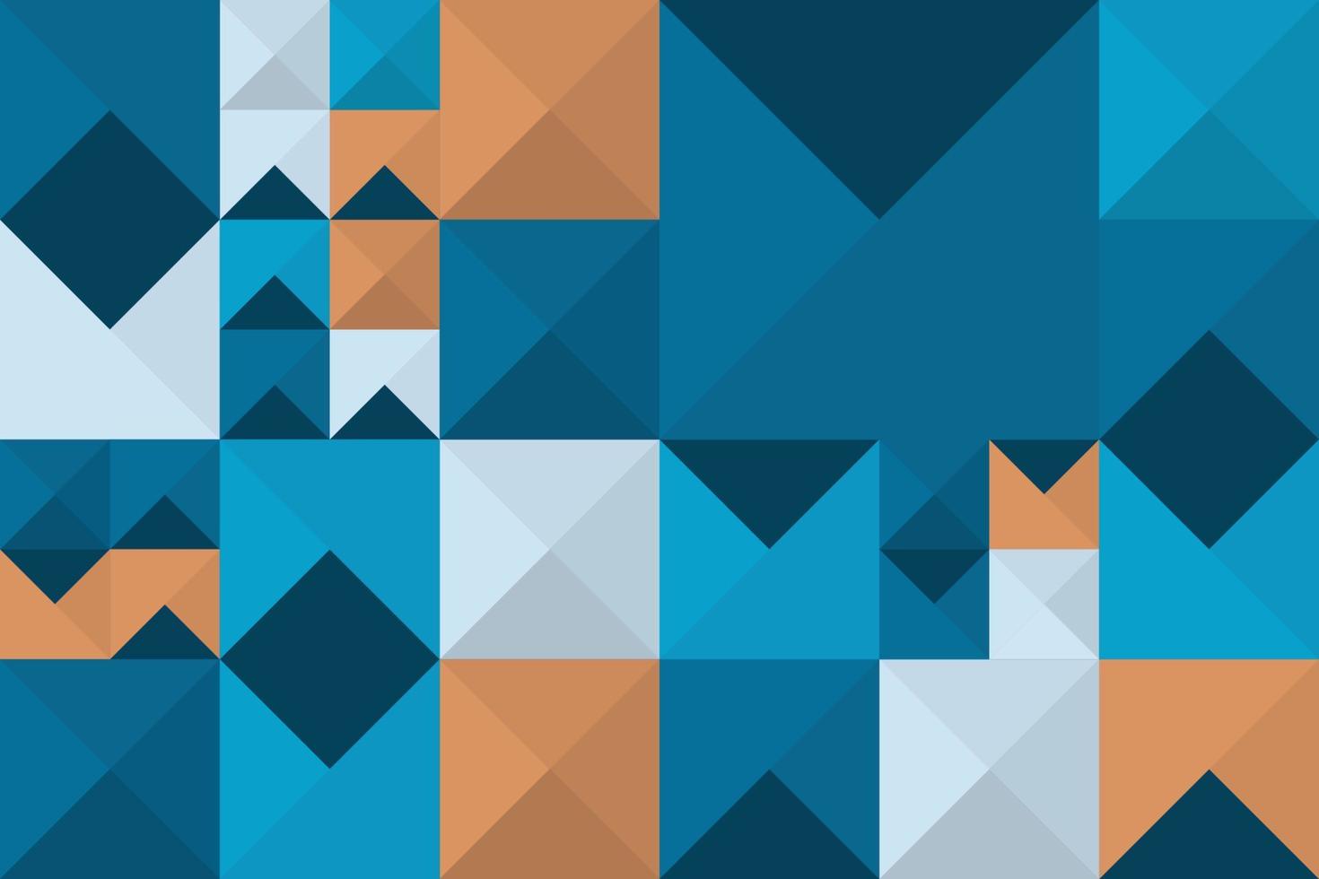 Abstratr white, blue and orange geometric mosaic seamless pattern background vector