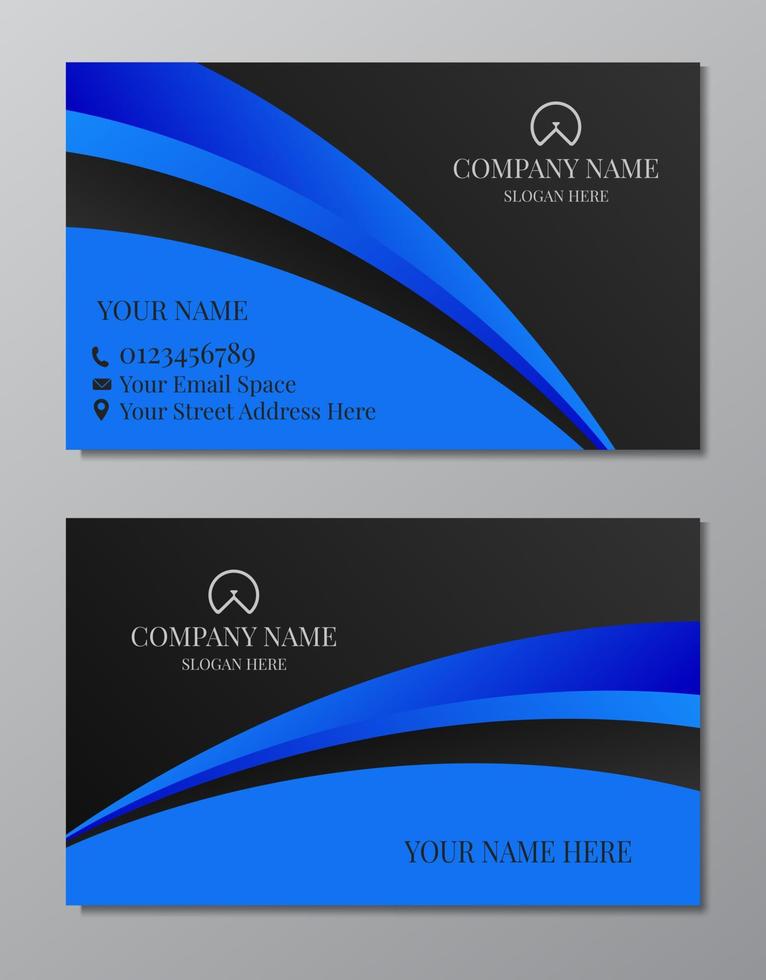 abstract business card  blue and black vector