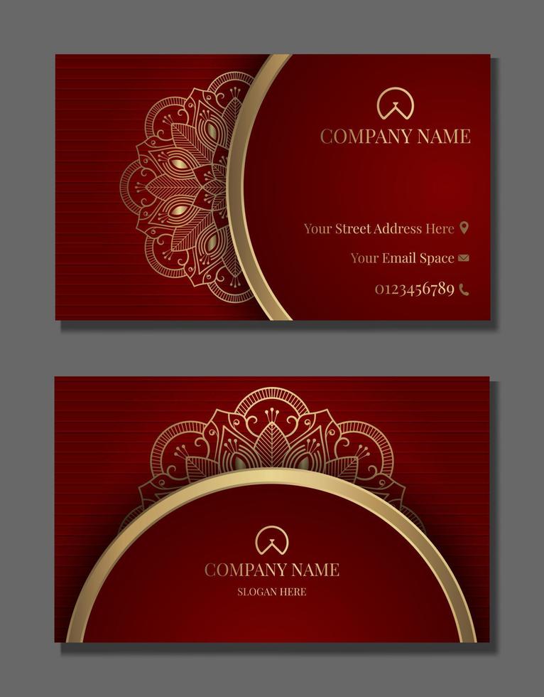business card  with golden mandala ornament vector