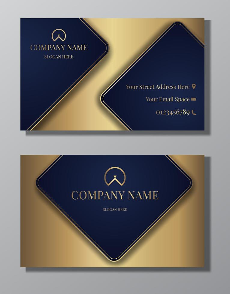 abstract business card blue and gold vector