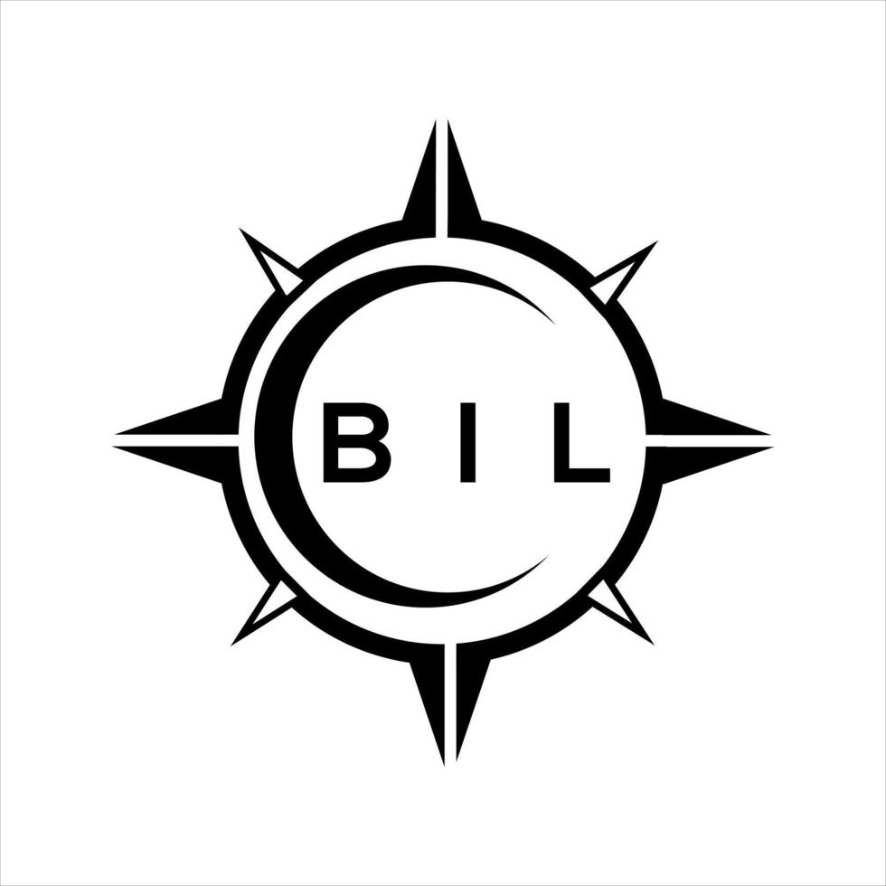 diseño de logotipo de escudo de monograma abstracto de bil sobre fondo blanco. logotipo de la letra de las iniciales creativas de bil. vector