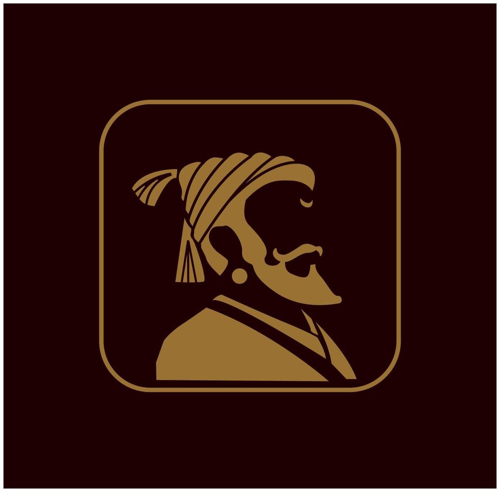 Chatrapati Shivaji Maharaj face icon. Shiviji icon vector. vector