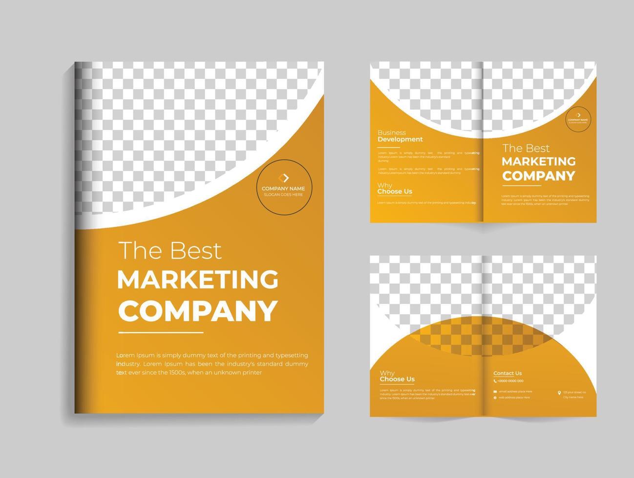 Corporate Brochure  Design Template in A4 size. It can be adapted to Brochures, Annual Reports, Magazines, Posters, Business Presentations, Portfolio, and Flyers vector