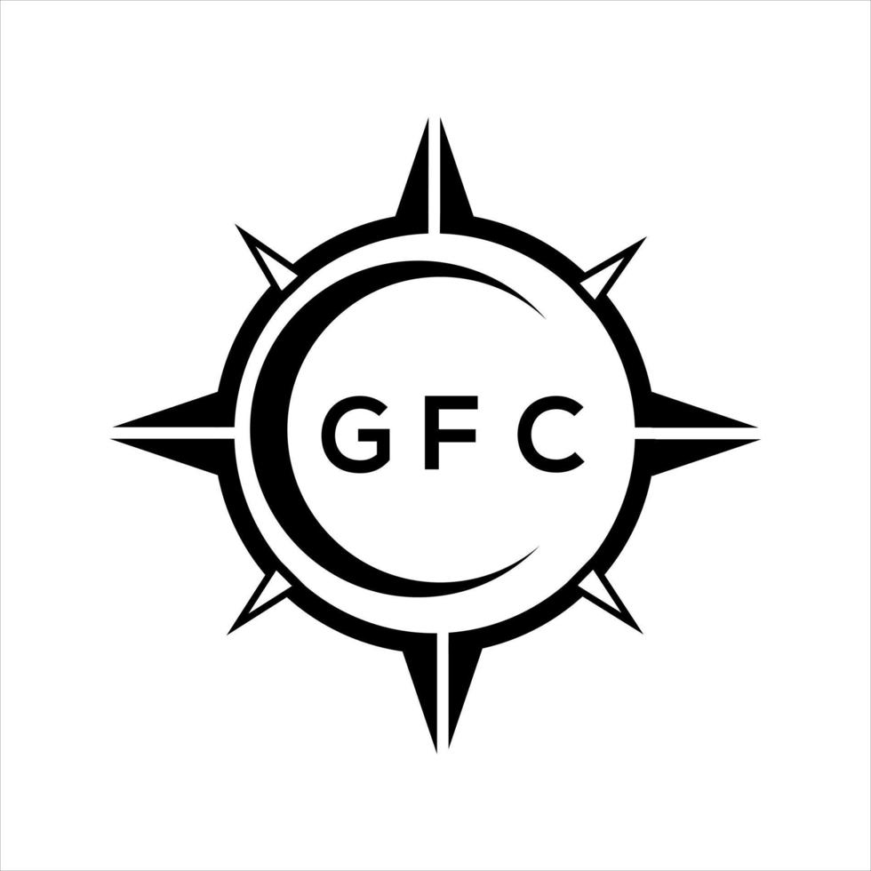 gfc resumen tecnología circulo ajuste logo diseño en blanco antecedentes. gfc creativo iniciales letra logo. vector