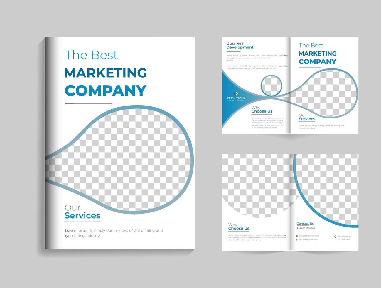 Corporate Brochure  Design Template in A4 size. It can be adapted to Brochures, Annual Reports, Magazines, Posters, Business Presentations, Portfolio, and Flyers vector