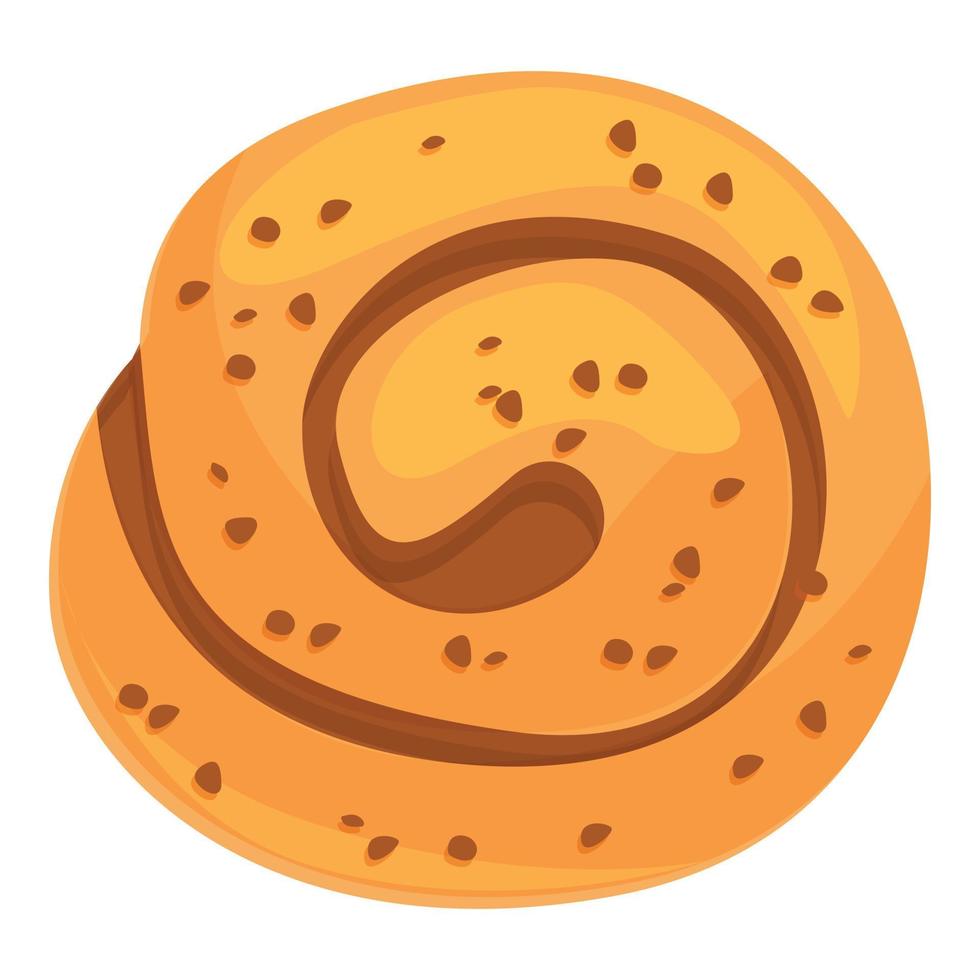 Cinnamon roll bun menu icon cartoon vector. Swirl bread vector