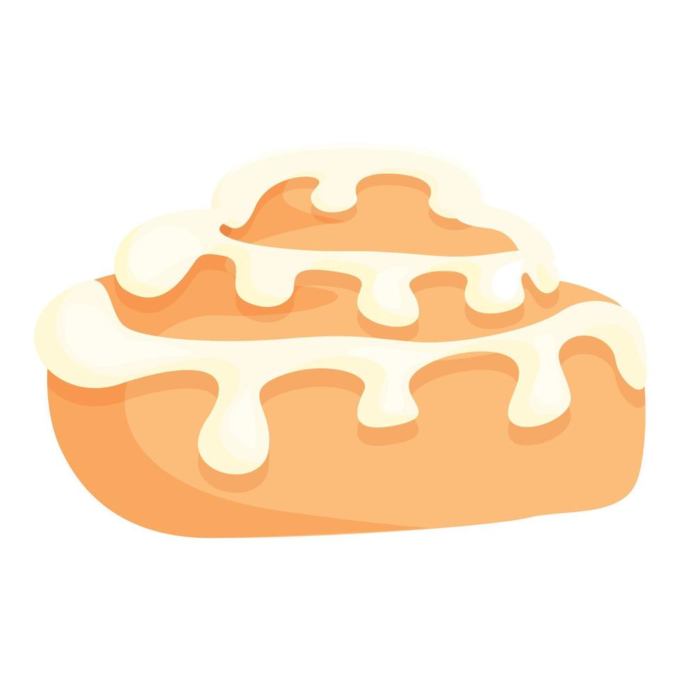 Pastry cinnamon roll bun icon cartoon vector. Food bread vector