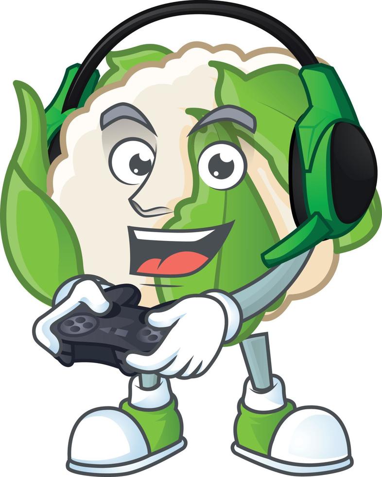 Cauliflower cartoon character style vector