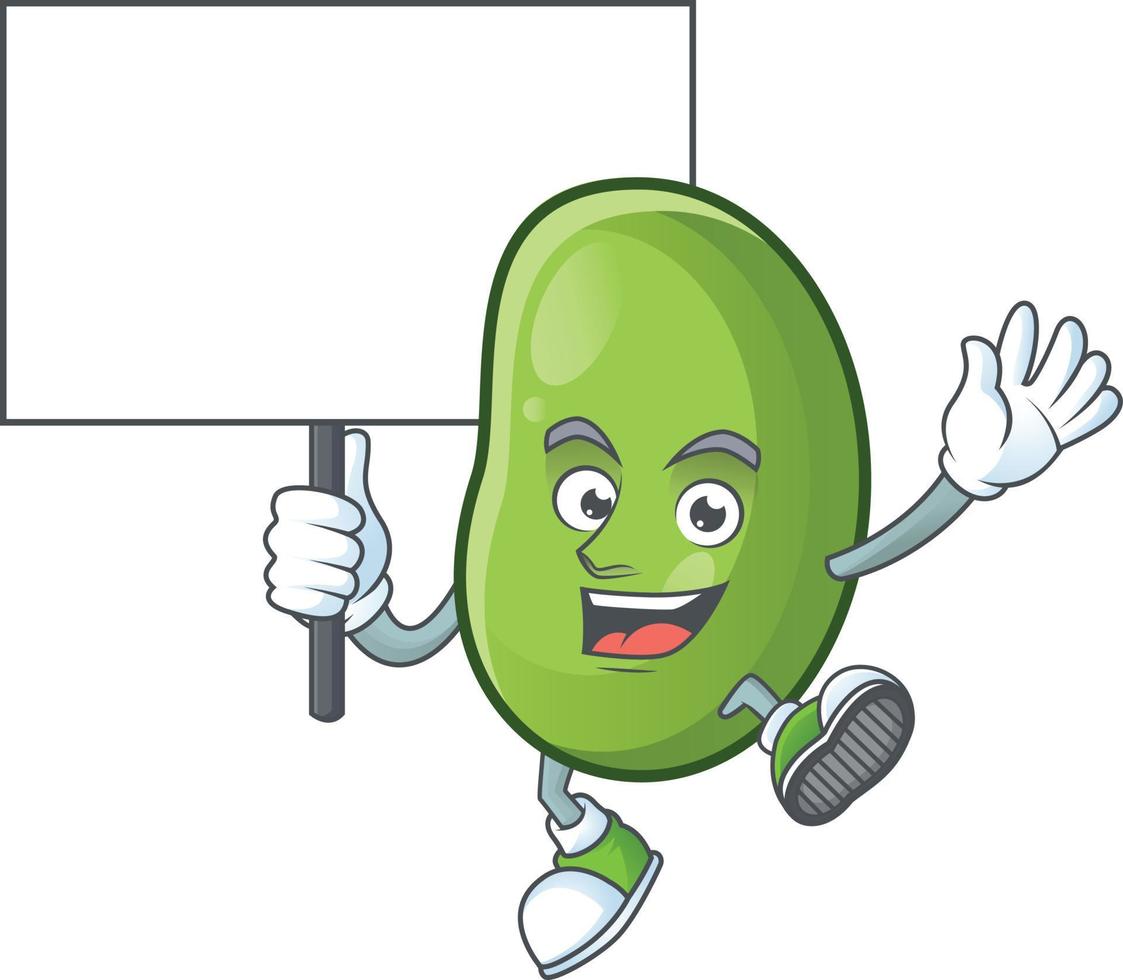 Green beans cartoon character style vector