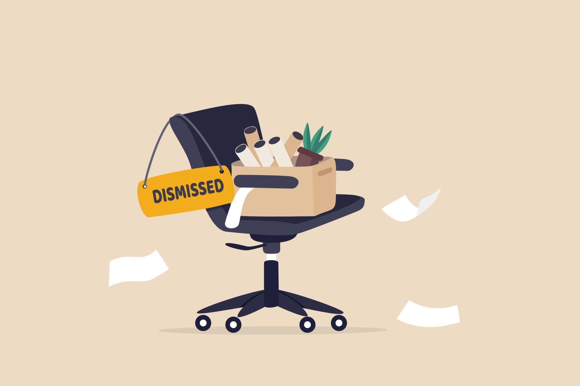 Dismissed staff, lay off or unemployed employee, losing job or being