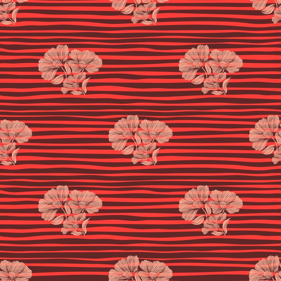 Seamless pattern with retro flowers. Vintage floral background. vector